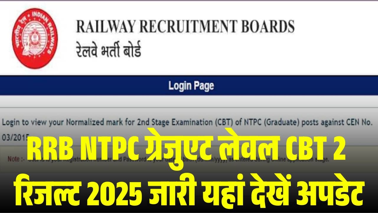 RRB NTPC Graduate CBT -2 Result 2025